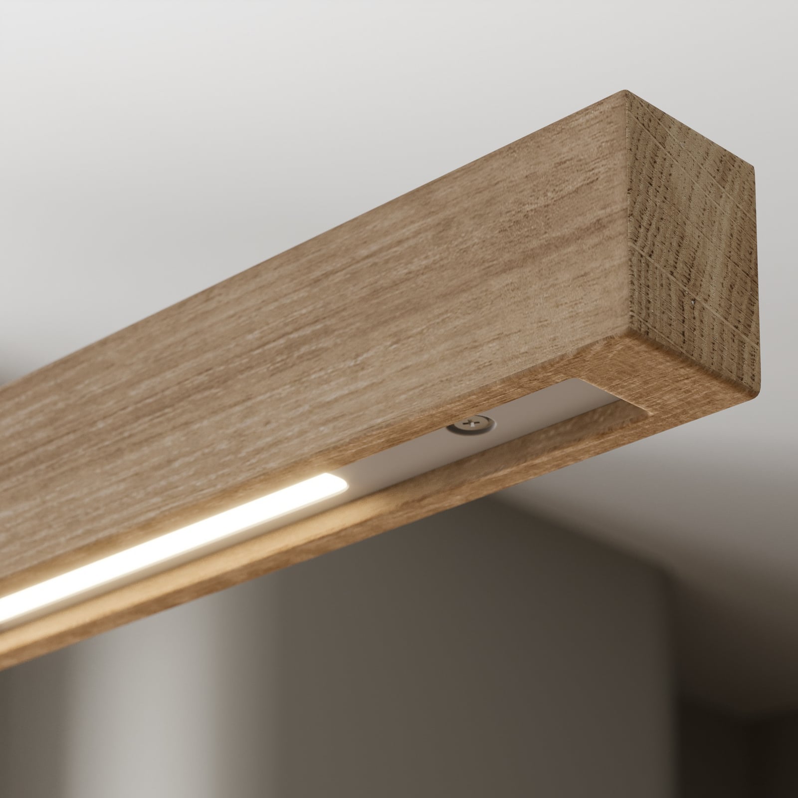LED pendellampe Nora eik natur 158 cm dimbar aluminiumdetalj