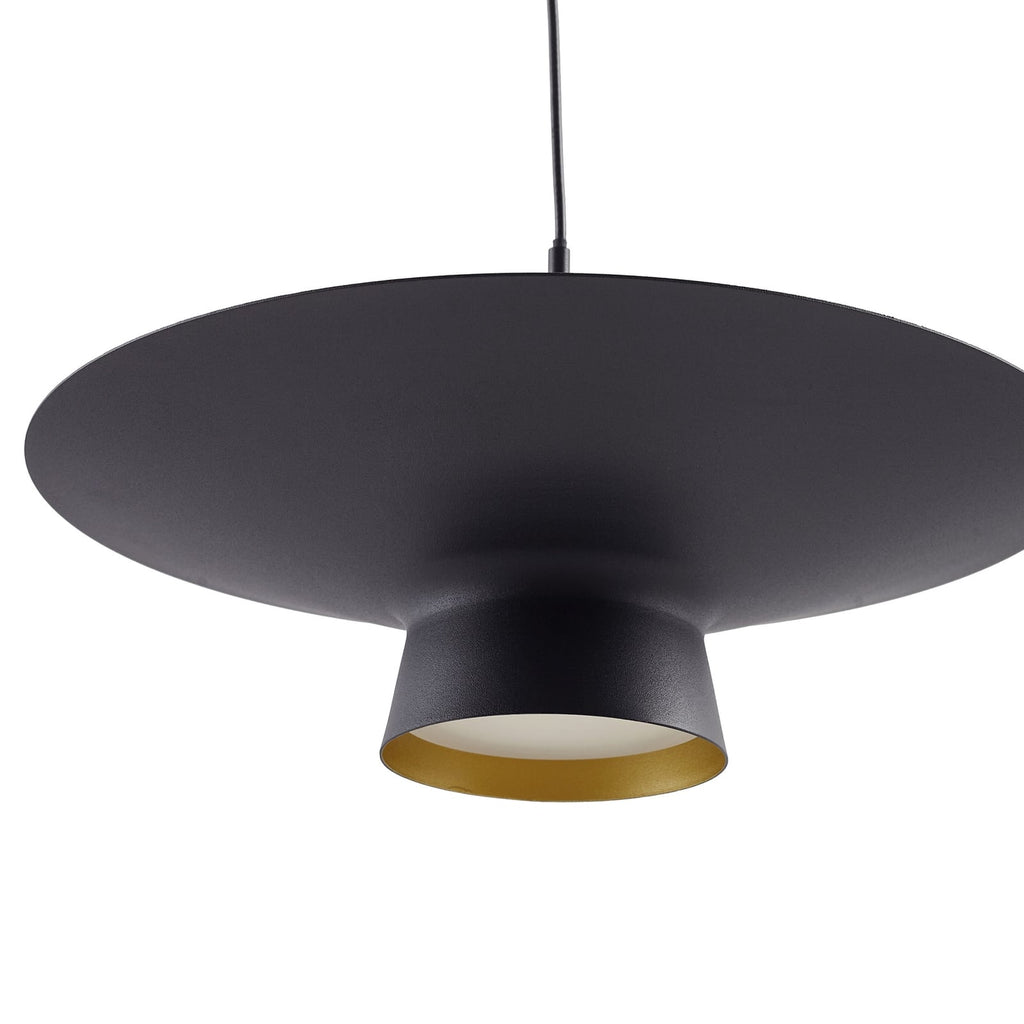LED pendellampe Norvind 10-lys svart dimbar Ø100 cm side