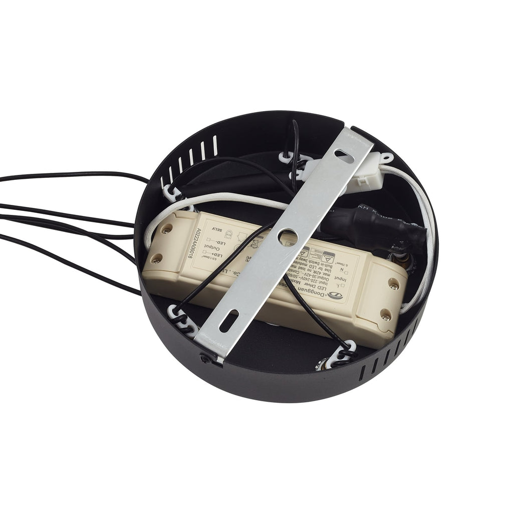 LED pendellampe Norvind 10-lys svart dimbar Ø100 cm oppheng