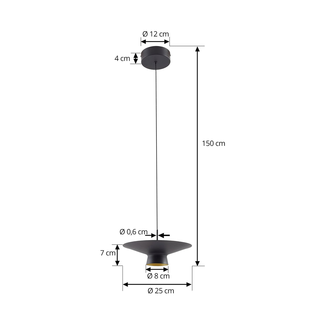 LED pendellampe Norvind 2-lys dimbar svart Ø25 cm nærbilde