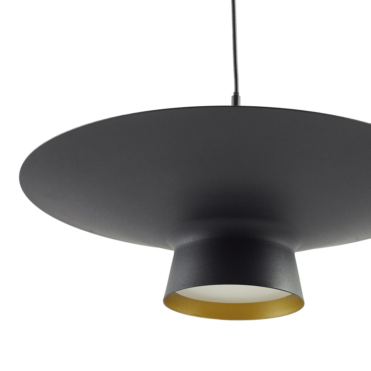 LED pendellampe Norvind 2-lys dimbar svart Ø25 cm sideprofil