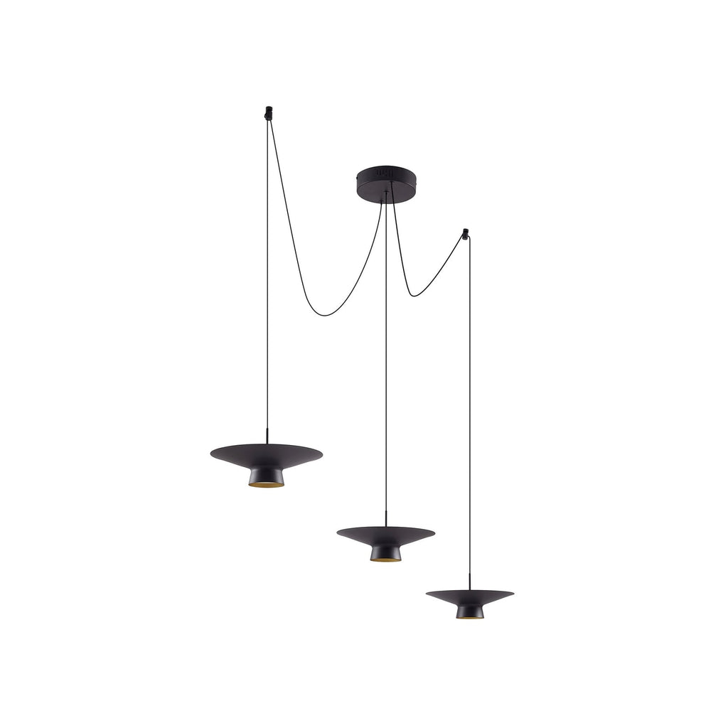 LED pendellampe Norvind 6-lys dimbar svart 120 cm montert i stue