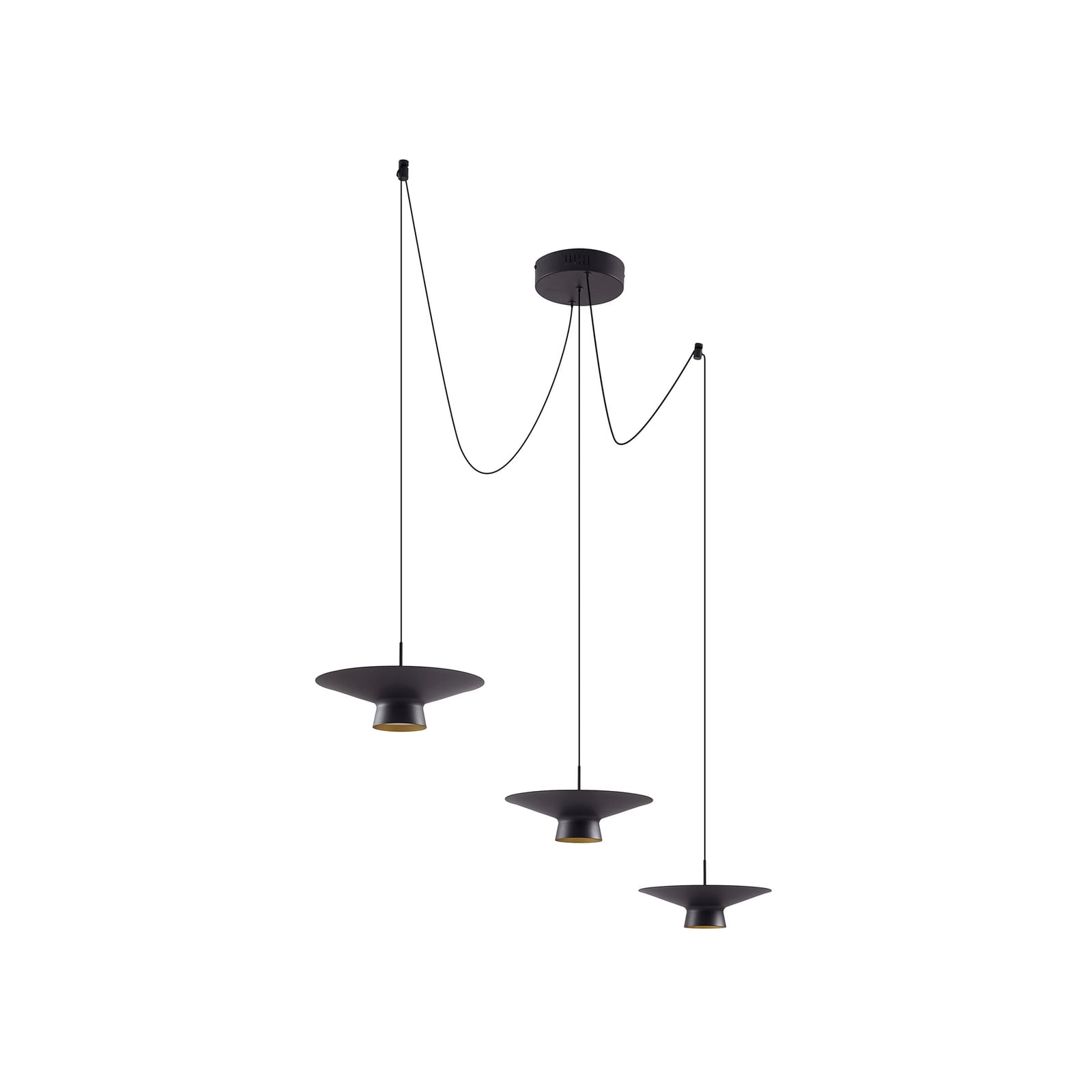 LED pendellampe Norvind 6-lys dimbar svart 120 cm montert i stue