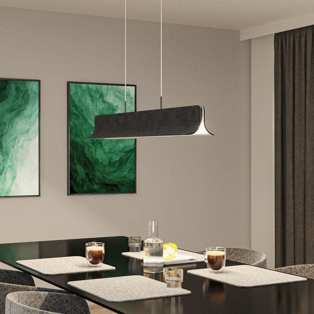 LED pendellampe Noyan filt antrasitt 100 cm dimbar forfra