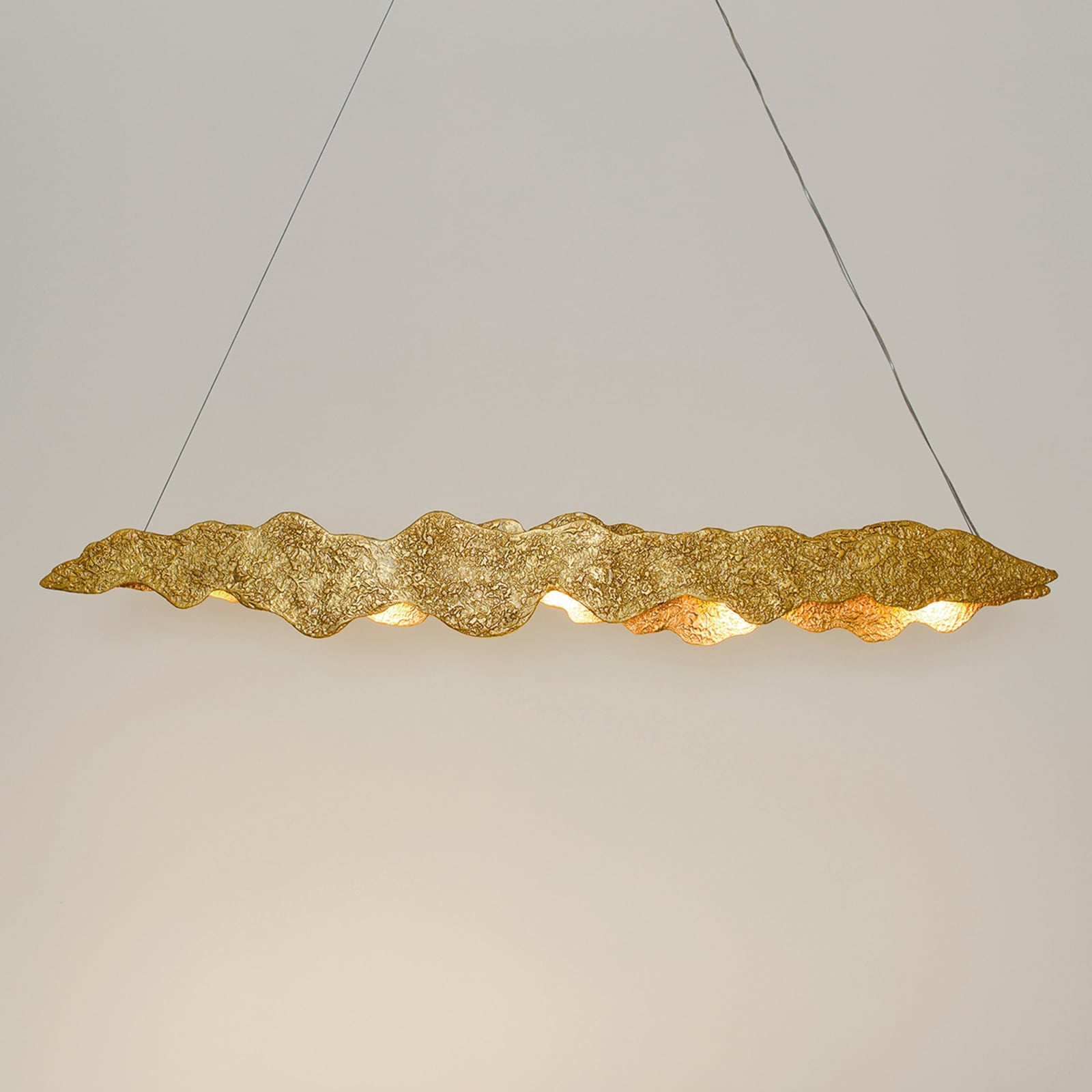 LED pendellampe Nuvola dimbar gull 112 cm forfra