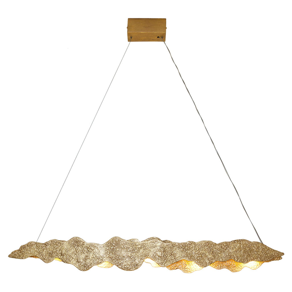 LED pendellampe Nuvola dimbar gull 112 cm nærbilde av LED-lys