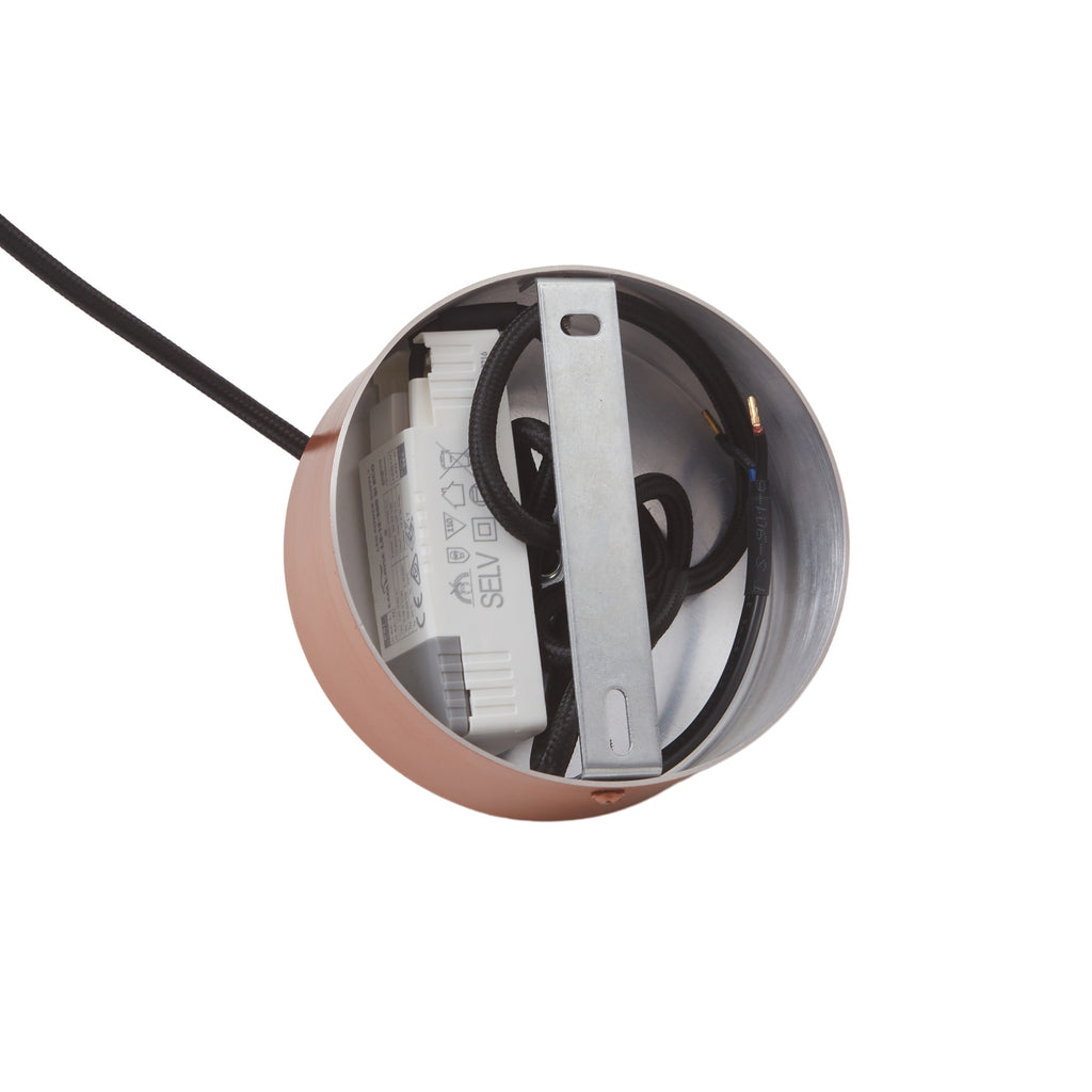 LED pendellampe Nymara kobber aluminium sidebilde