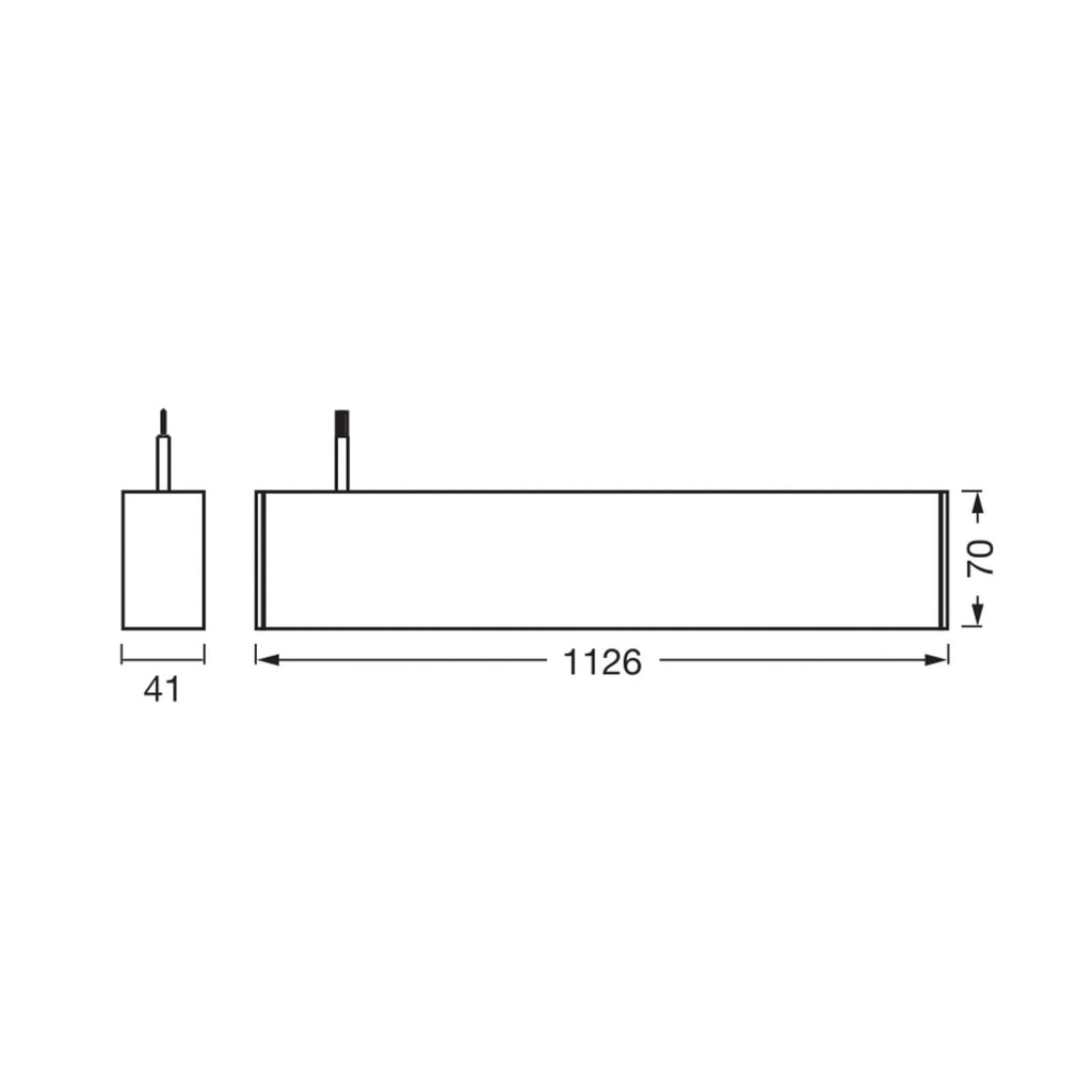 Detalj av LED pendellampe Office line Cuboid svart 113 cm