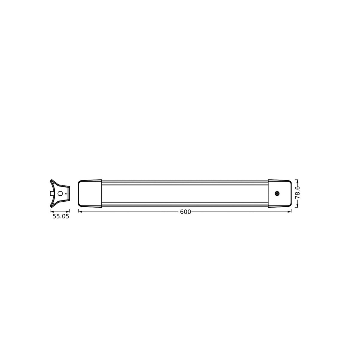 Bakside av LED pendellampe Office Line med bryter 60 cm 24W 4000K