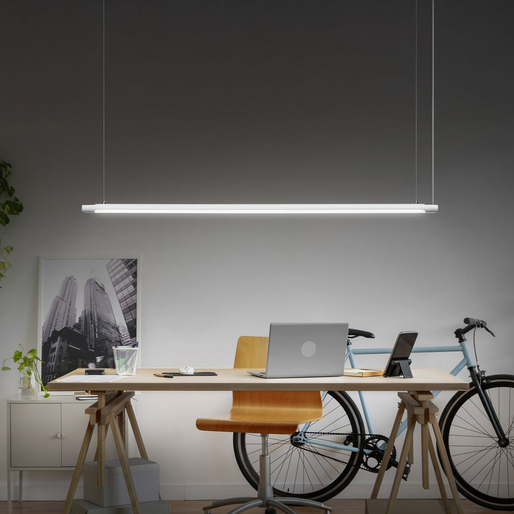 LED pendellampe Office line Slab dimbar hvit 40W 120 cm forfra