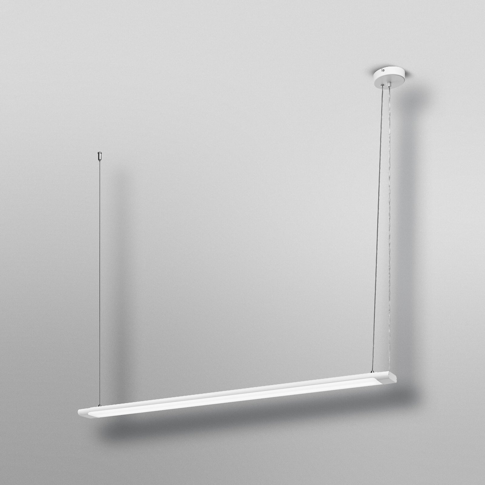 LED pendellampe Office line Slab dimbar hvit 40W 120 cm montert i rom