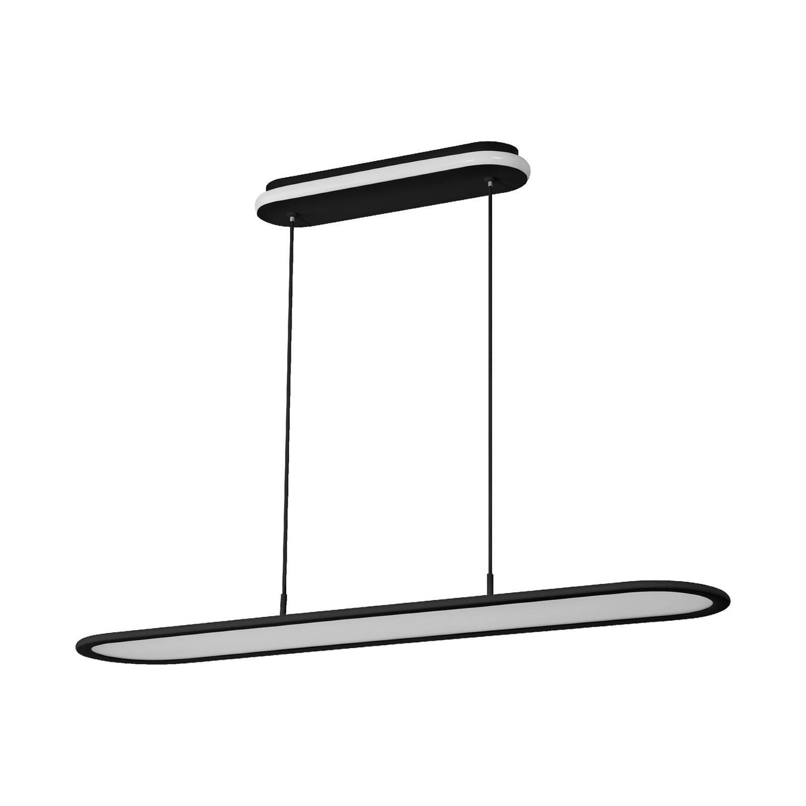 LED pendellampe Office Panel Ellipse svart dimbar 57W 4000K bakside
