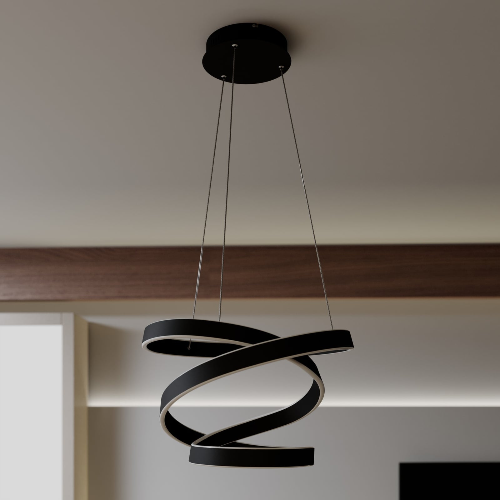 LED pendellampe Olada montert i rom