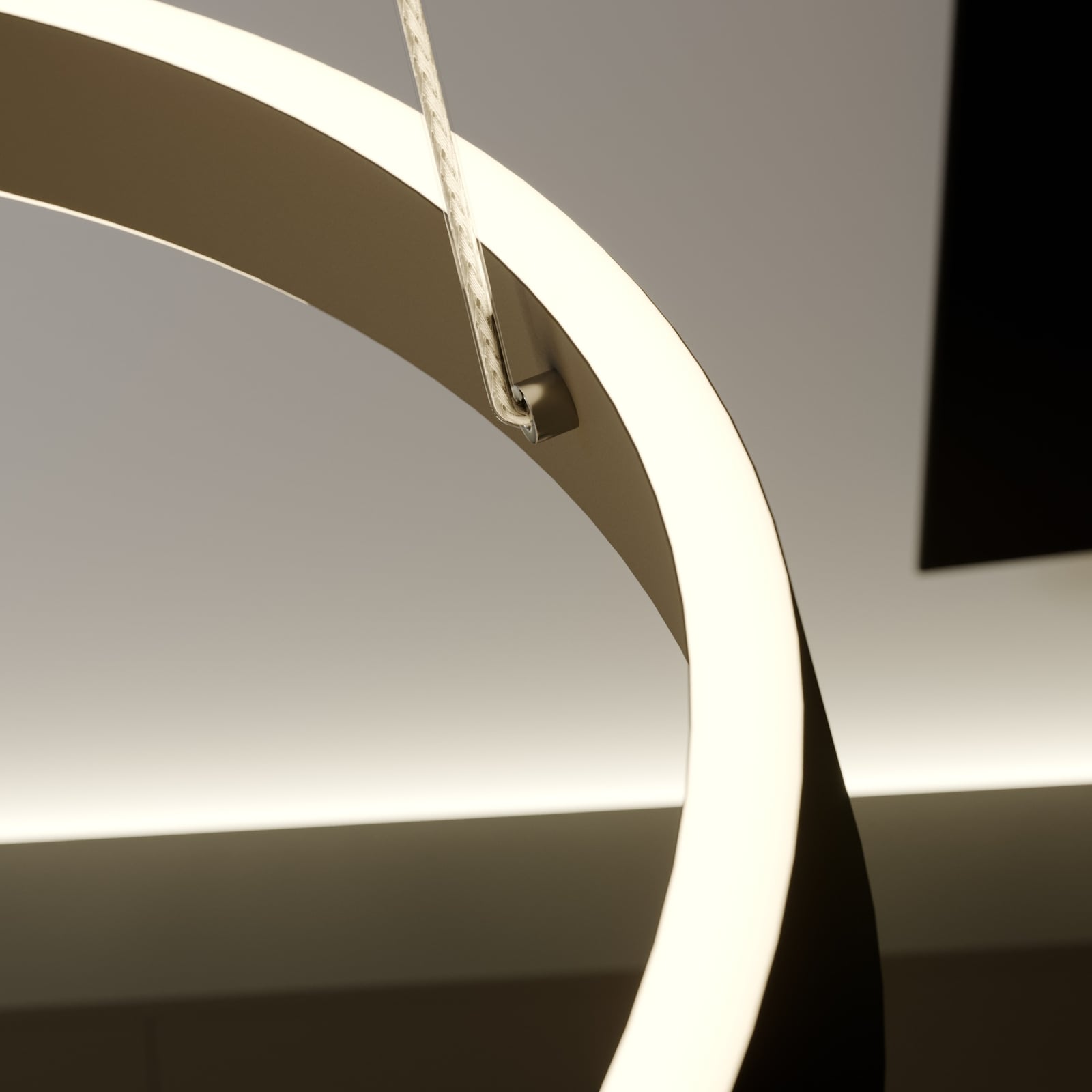 LED pendellampe Olada svart aluminium spiral design