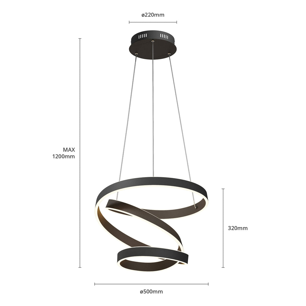 LED pendellampe Olada svart aluminium på vegg