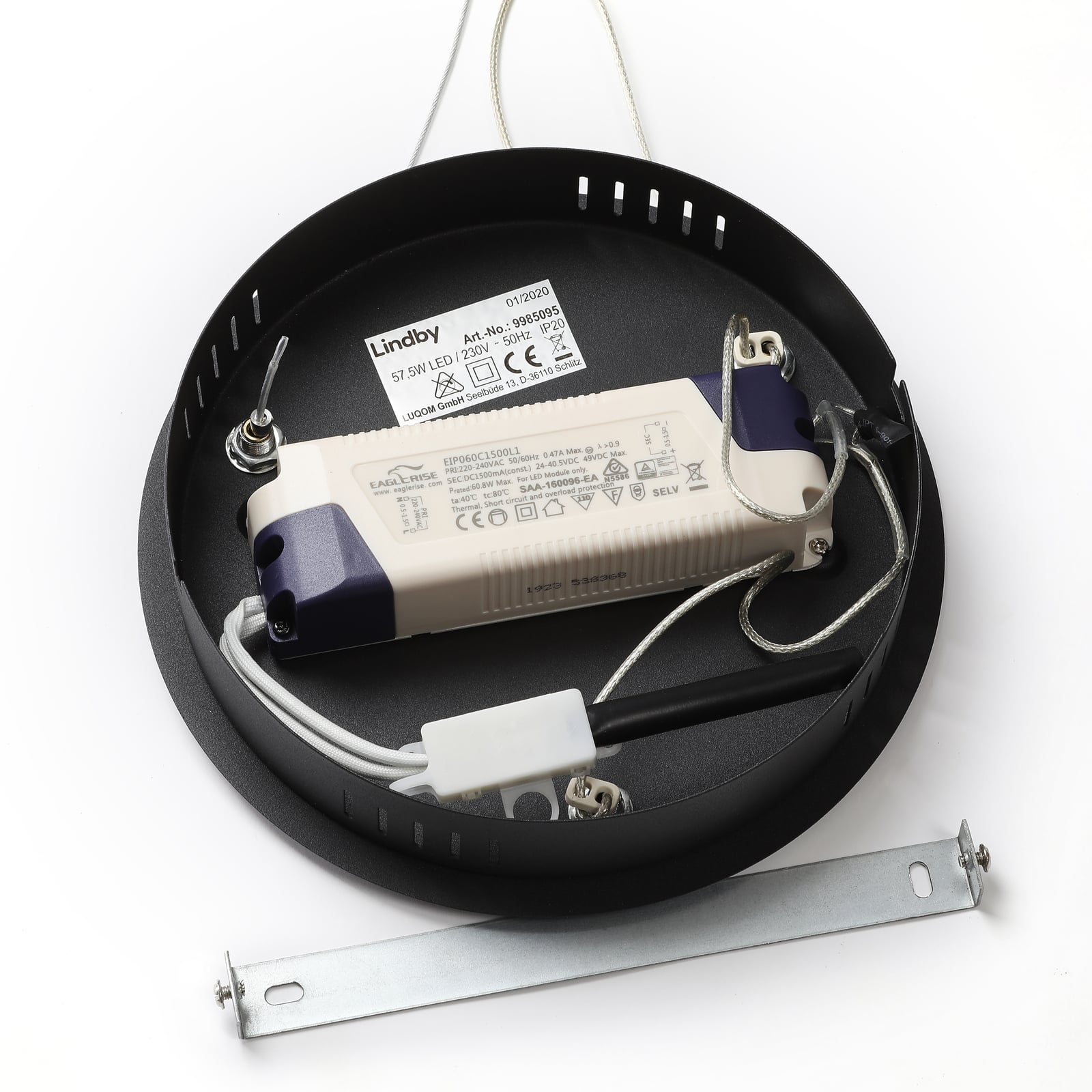 LED pendellampe Olada svart aluminium oppheng