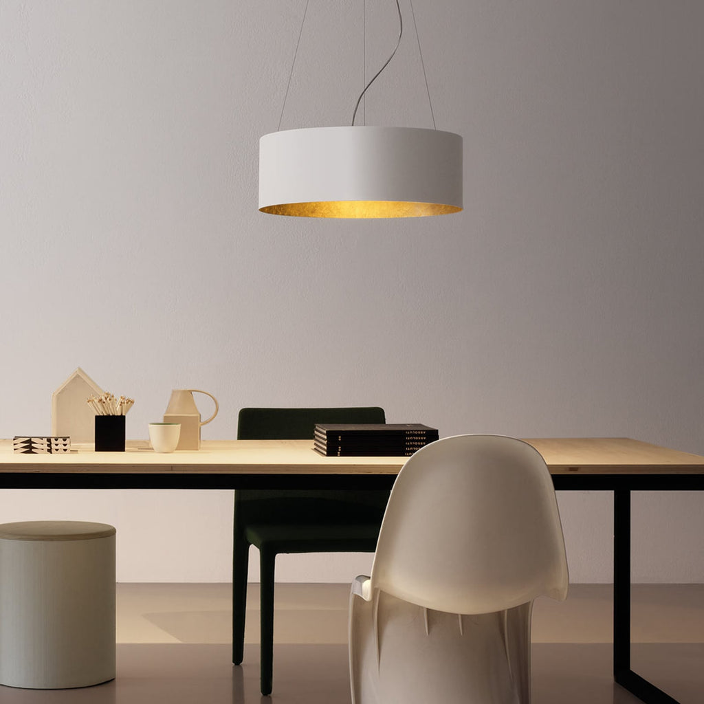 LED pendellampe Olimpia bladgull aluminium bakside