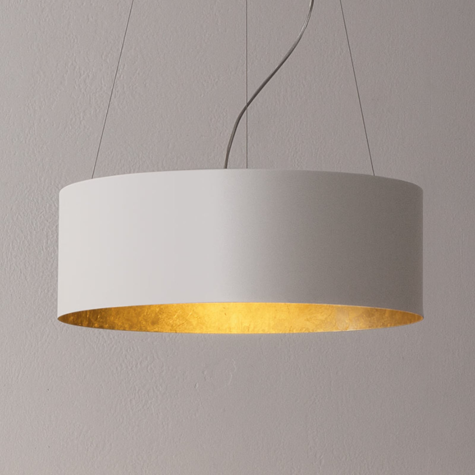 LED pendellampe Olimpia bladgull aluminium forfra