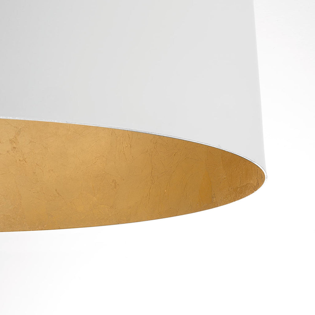 LED pendellampe Olimpia bladgull aluminium nærbilde bladgull