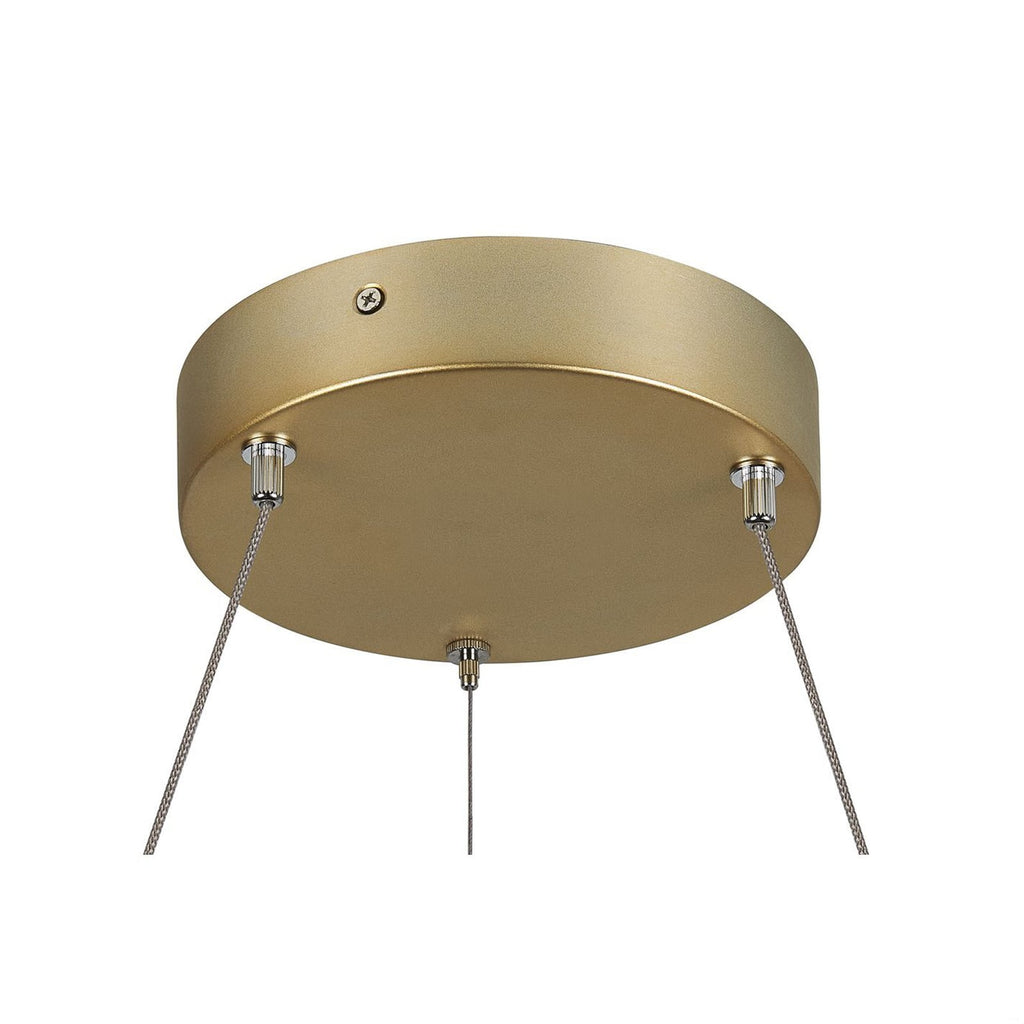 Detalj av LED pendellampe One 60 messing CCT dimbar Ø60 cm