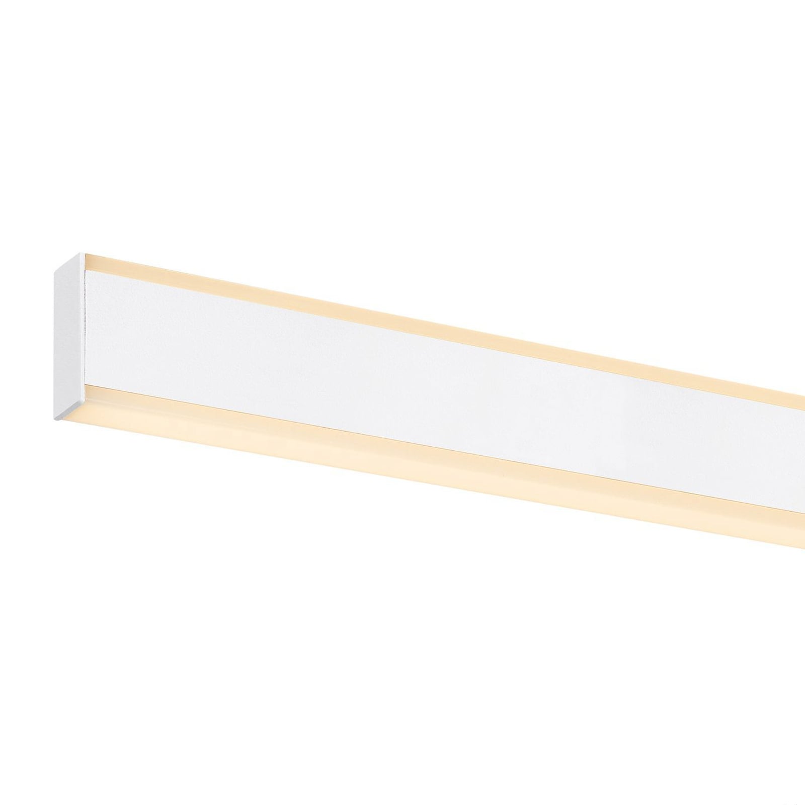 Detalj av LED pendellampe One Linear dimbar aluminium 104 cm hvit