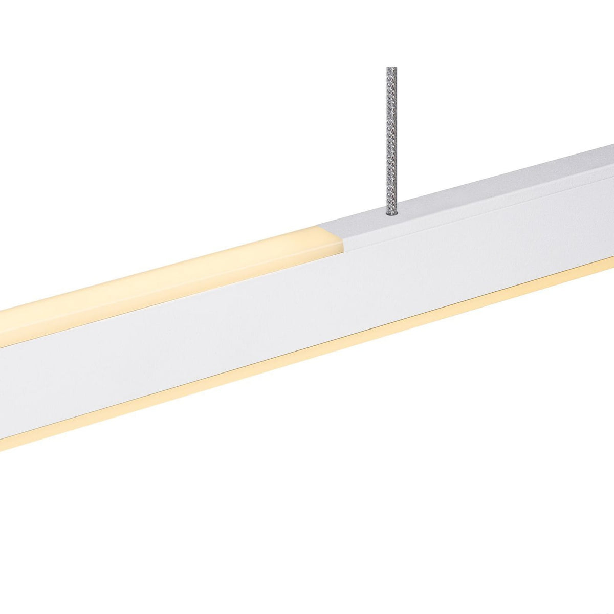 Detalj av LED pendellampe One Linear dimbar aluminium 140 cm