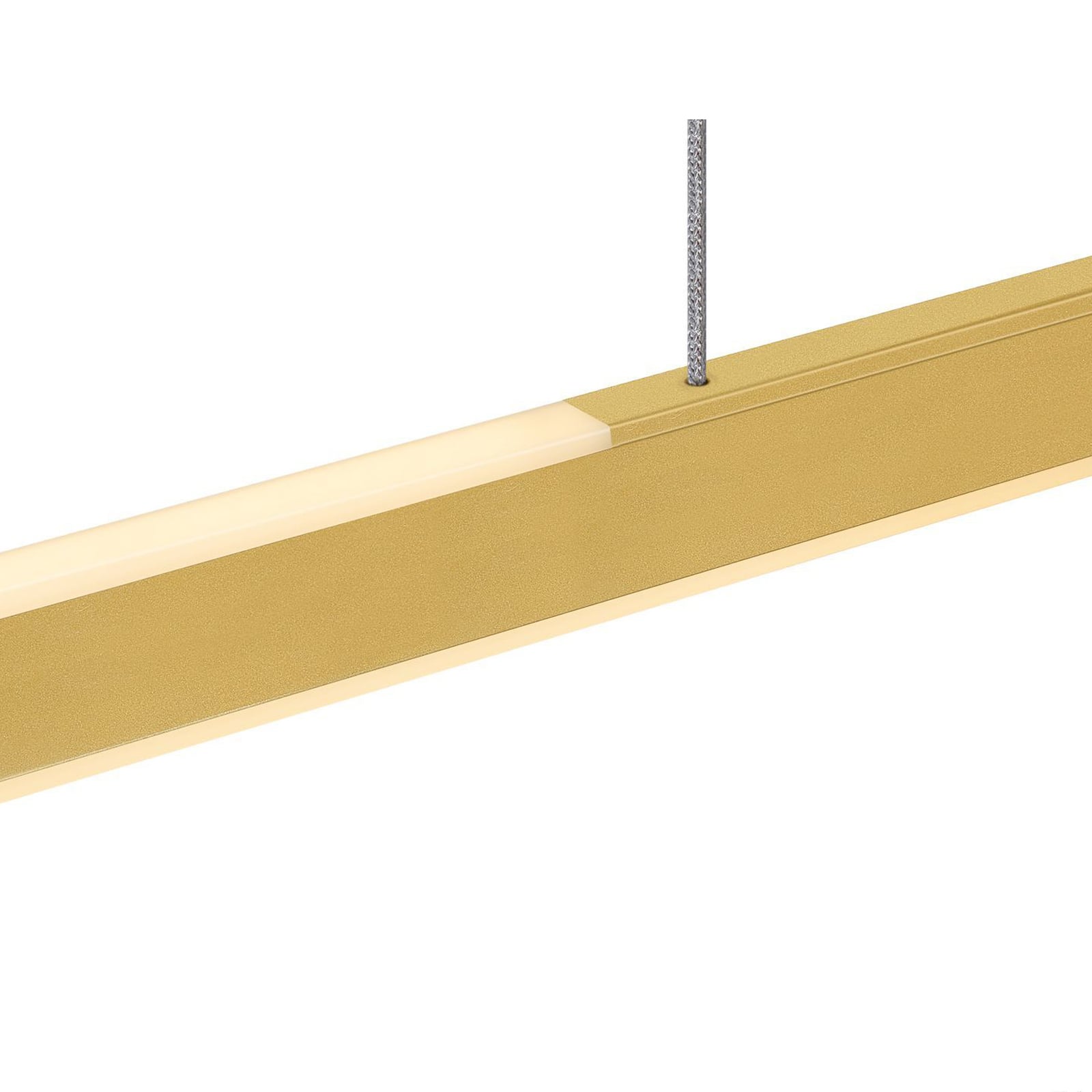 LED pendellampe One Linear dimbar messing montert over spisebord