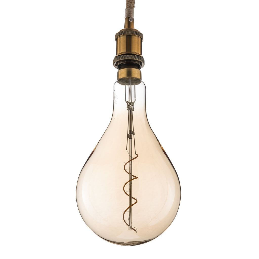 LED pendellampe Ontario hampetau dimbar E27 Ø16 cm nærbilde av sokkel