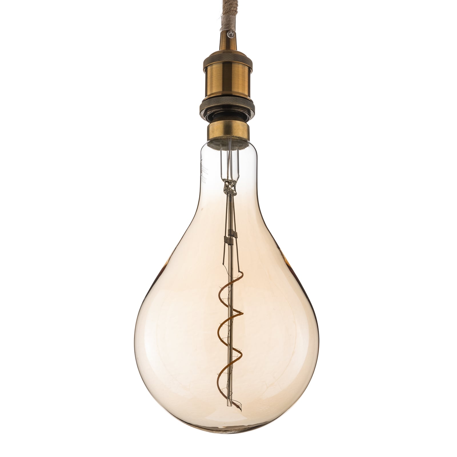 LED pendellampe Ontario hampetau dimbar E27 Ø16 cm nærbilde av sokkel