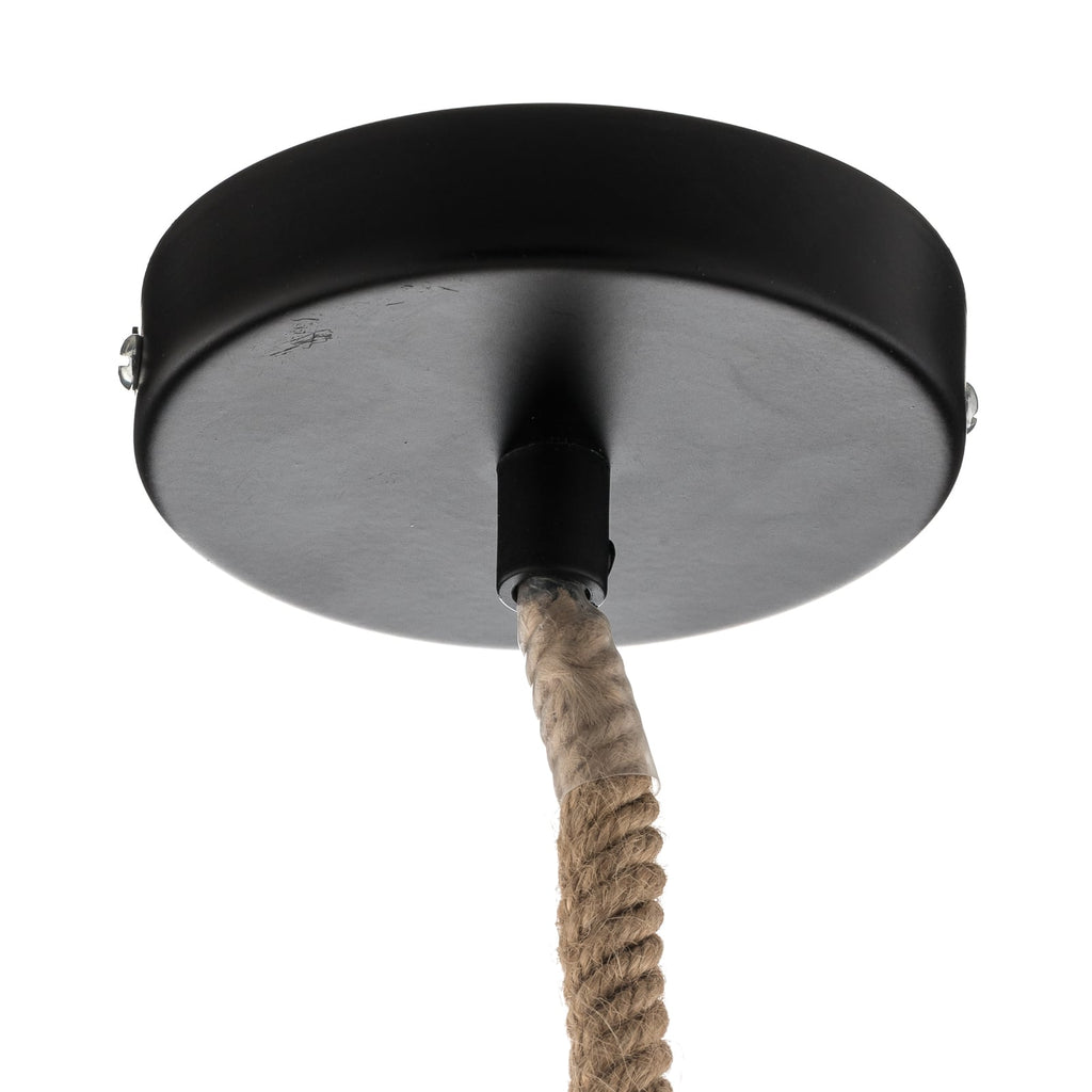 LED pendellampe Ontario hampetau dimbar E27 Ø16 cm sett fra siden