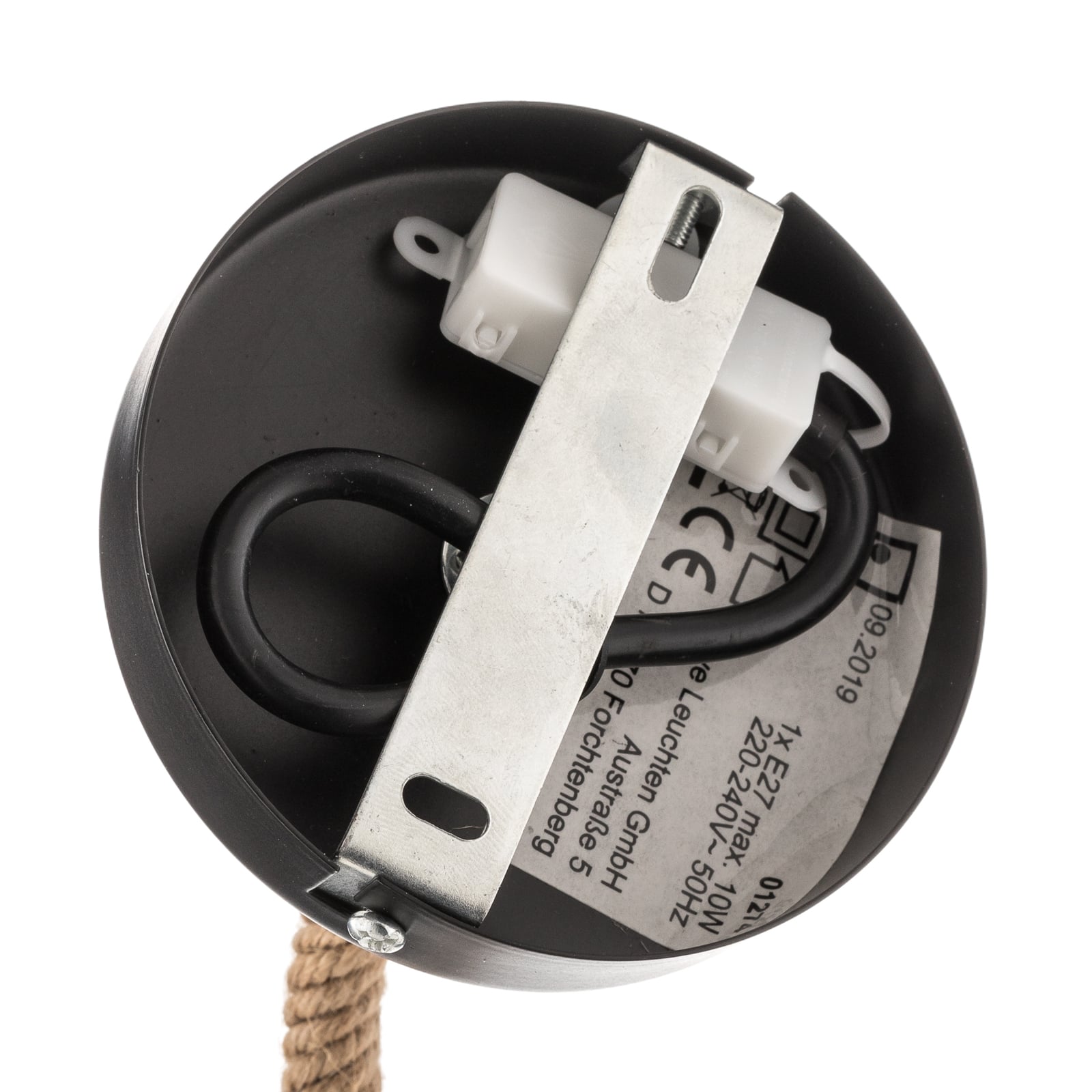 LED pendellampe Ontario hampetau dimbar E27 Ø16 cm detalj av metall og hamp