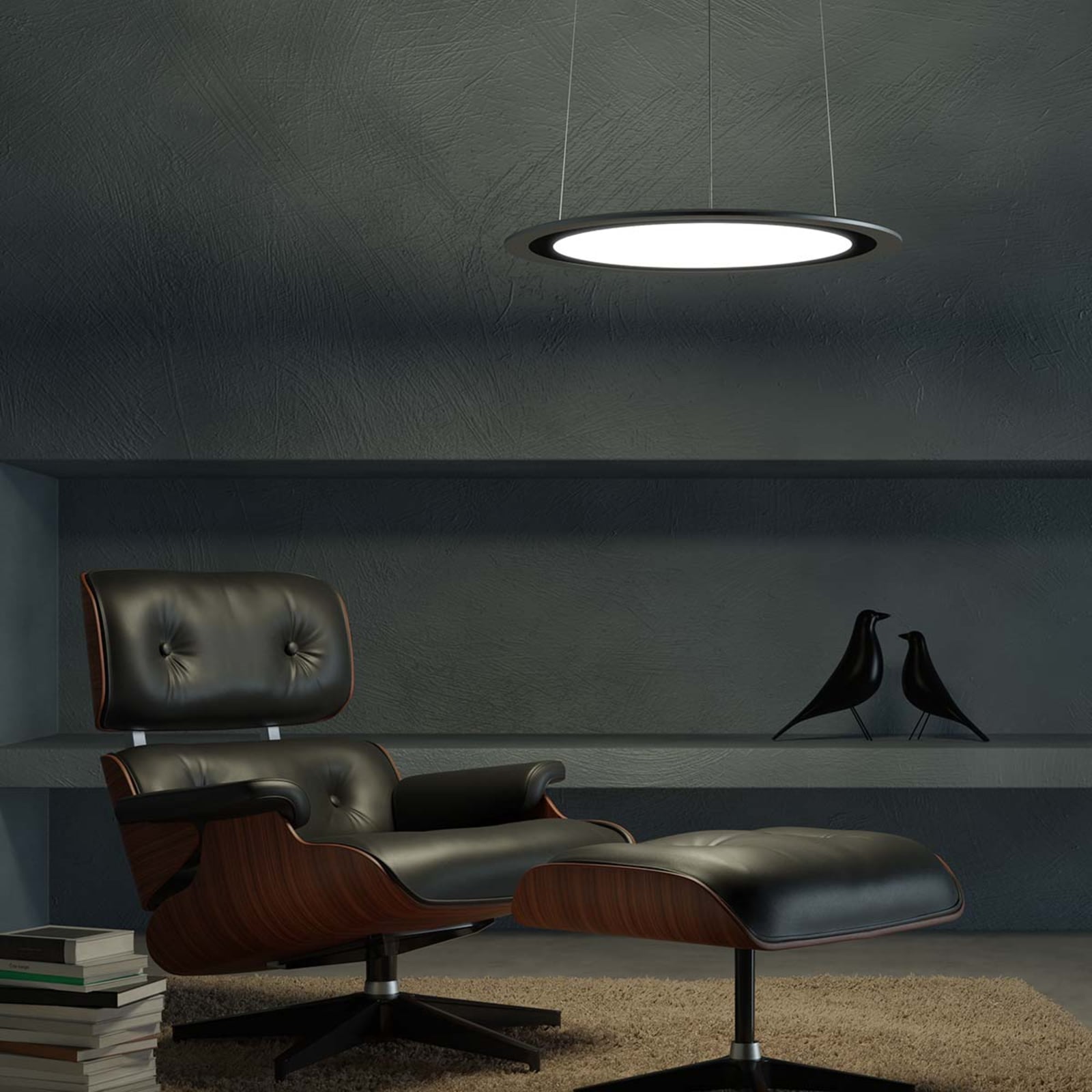 Montert LED pendellampe Onyxx Circular dimbar i rom