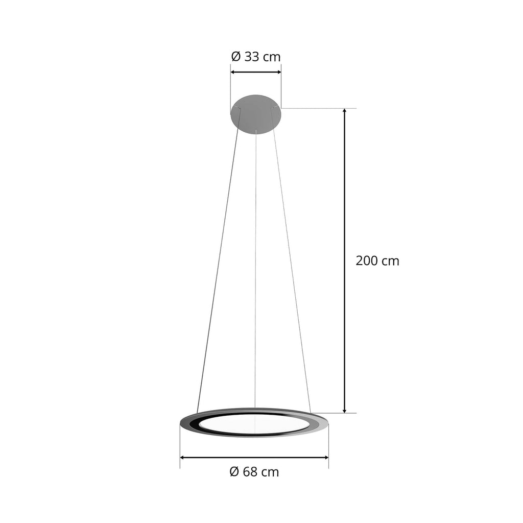 LED pendellampe Onyxx Circular dimbar med aluminium ramme