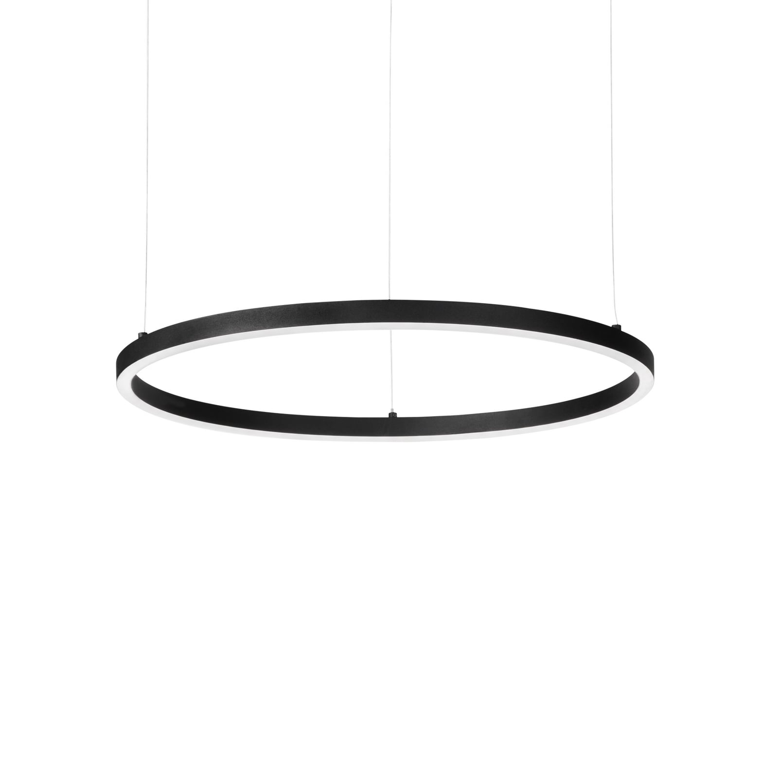 LED pendellampe Oracle Slim rund Ø70 cm svart sett forfra