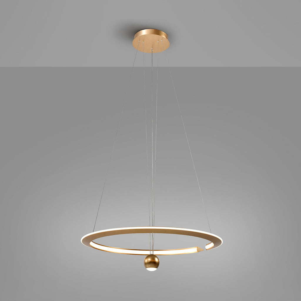 LED pendellampe Orane gullfarget dimbar Ø63 cm 46W montert i rom