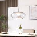 LED pendellampe Orasa glass hvit/klar Ø43 cm foran