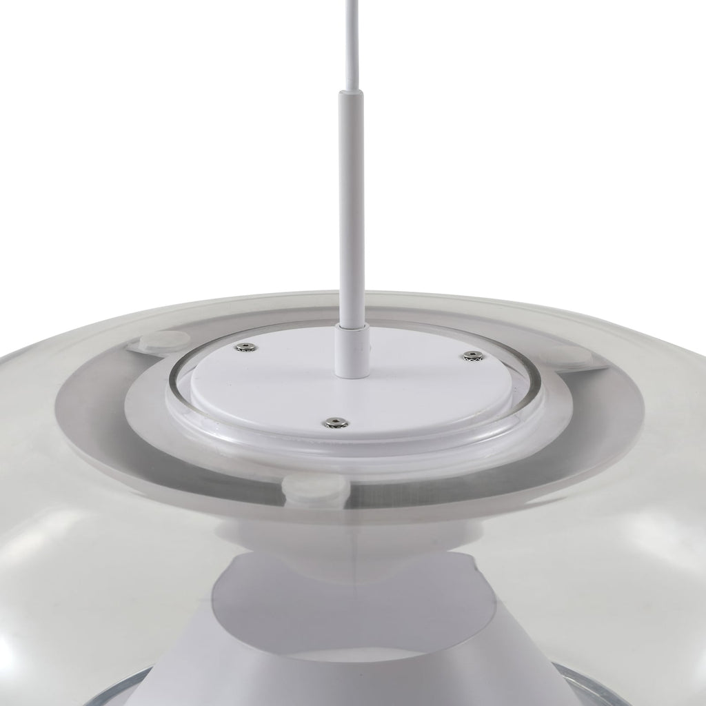 LED pendellampe Orasa glass hvit/klar Ø43 cm lyseffekt