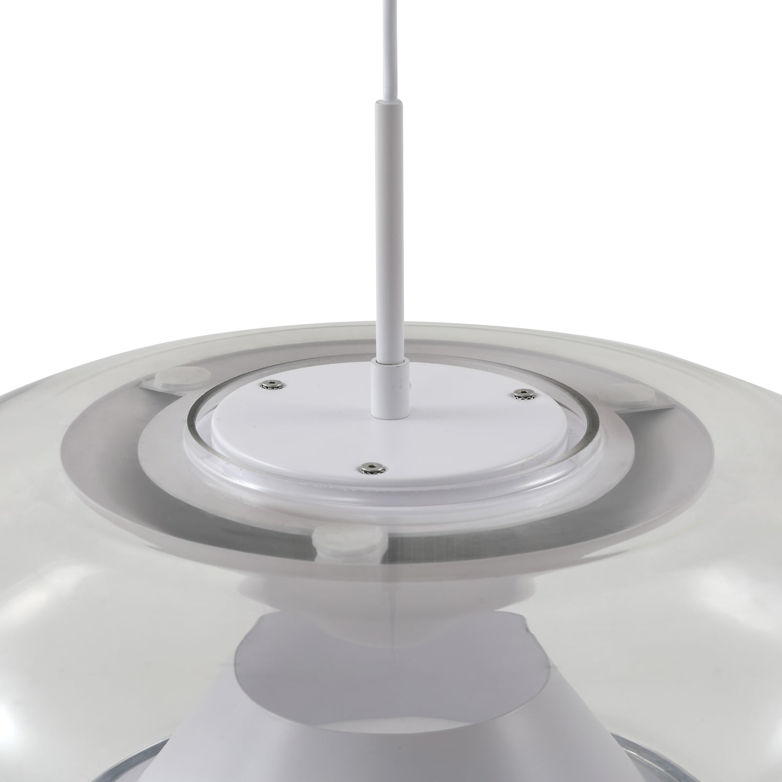 LED pendellampe Orasa glass hvit/klar Ø43 cm lyseffekt