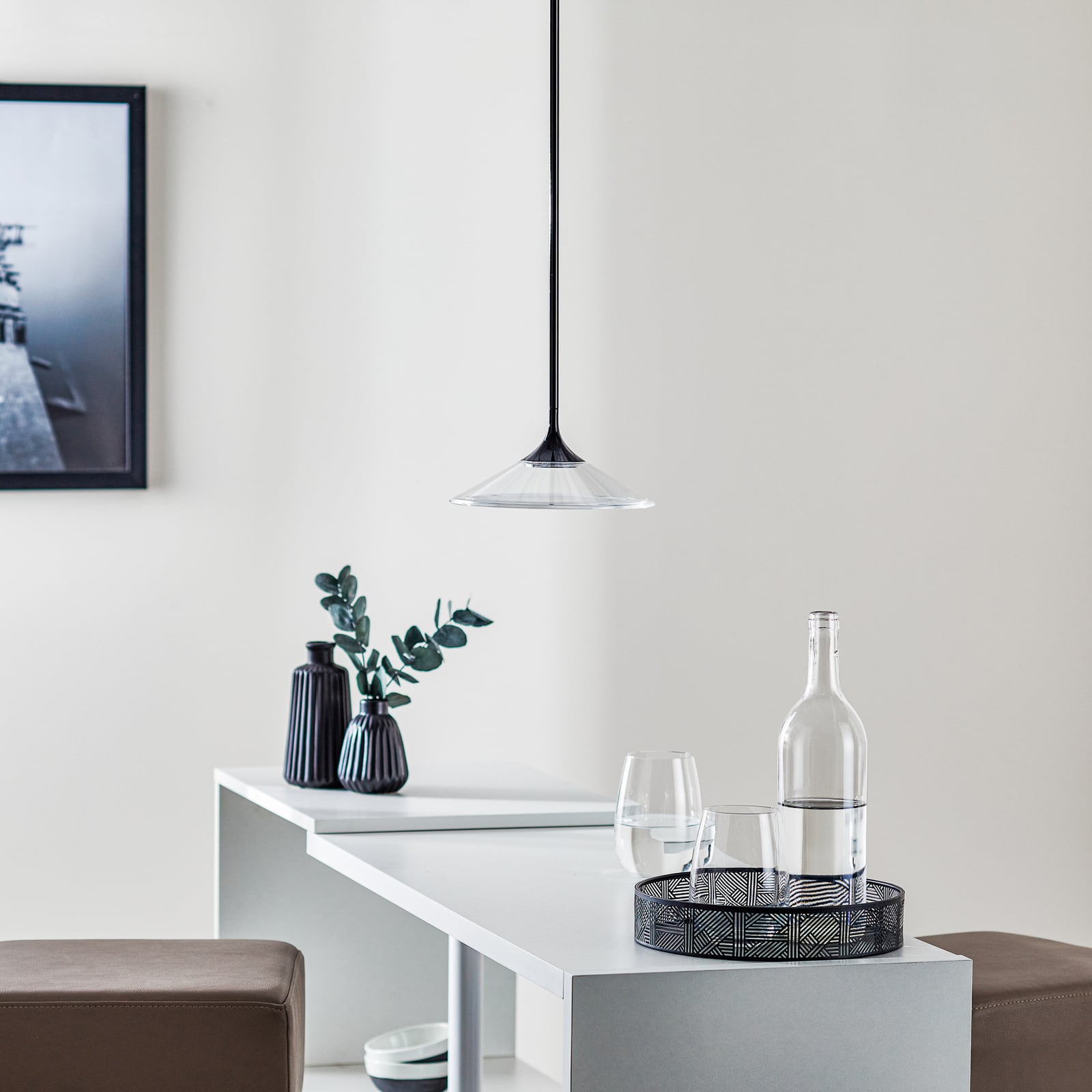 LED pendellampe Orsa 21 metakrylat Ø21 cm detalj av skjerm