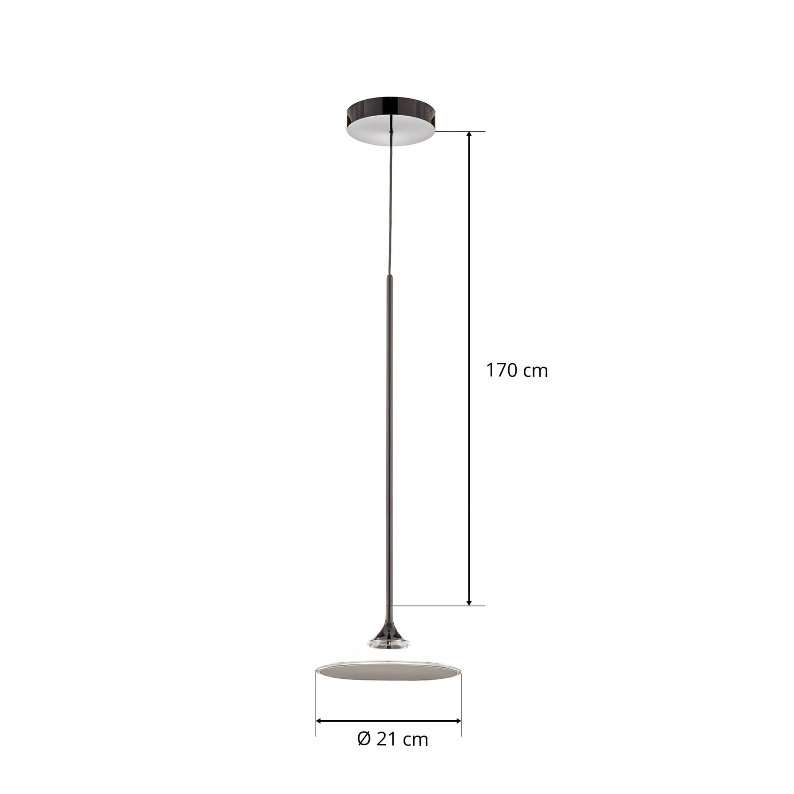 LED pendellampe Orsa 21 metakrylat Ø21 cm messingdetaljer