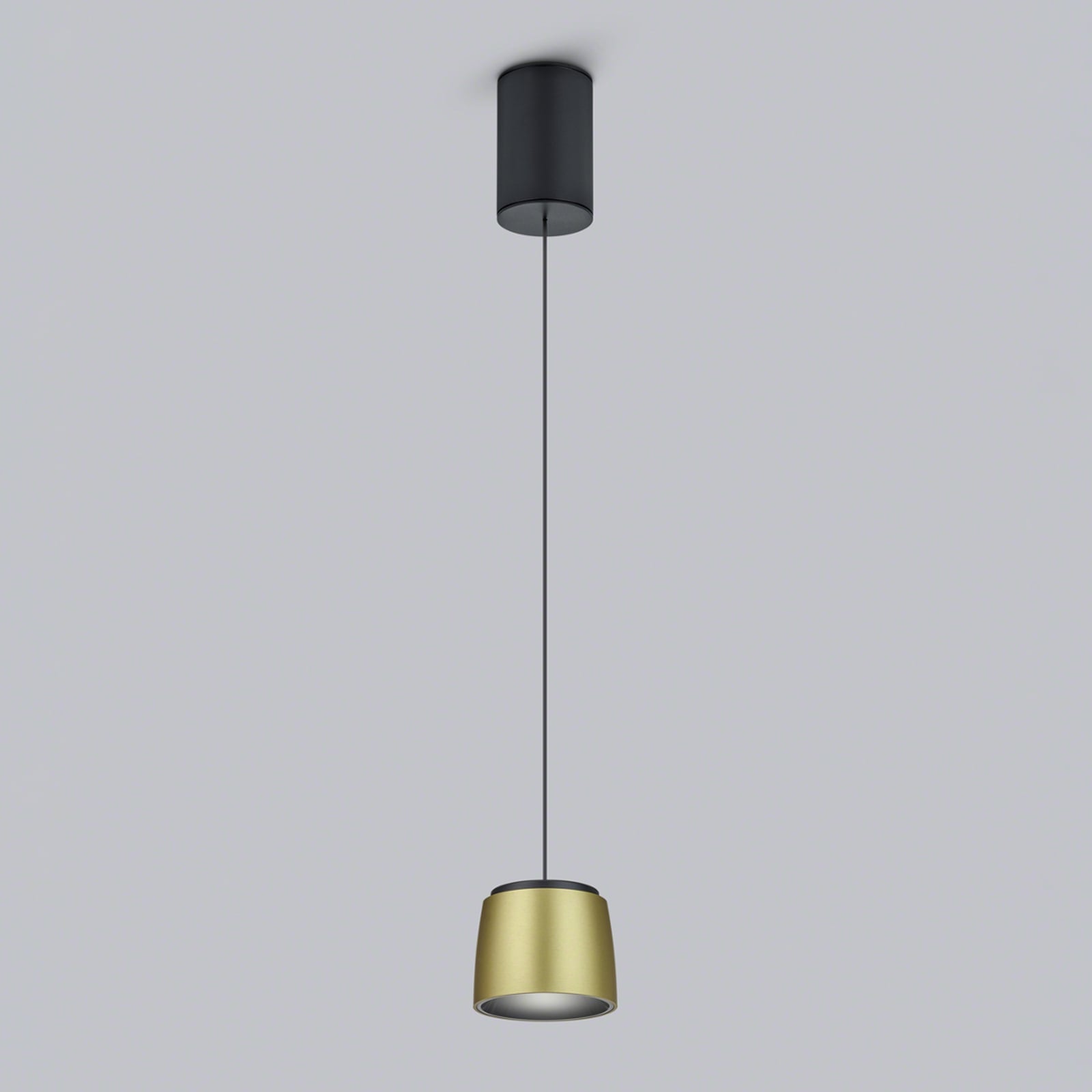 LED pendellampe Ove dimbar aluminium Ø9,5 cm gull/svart bakside