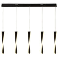 LED pendellampe Paddle 5-lys dimbar svart/hvit forfra