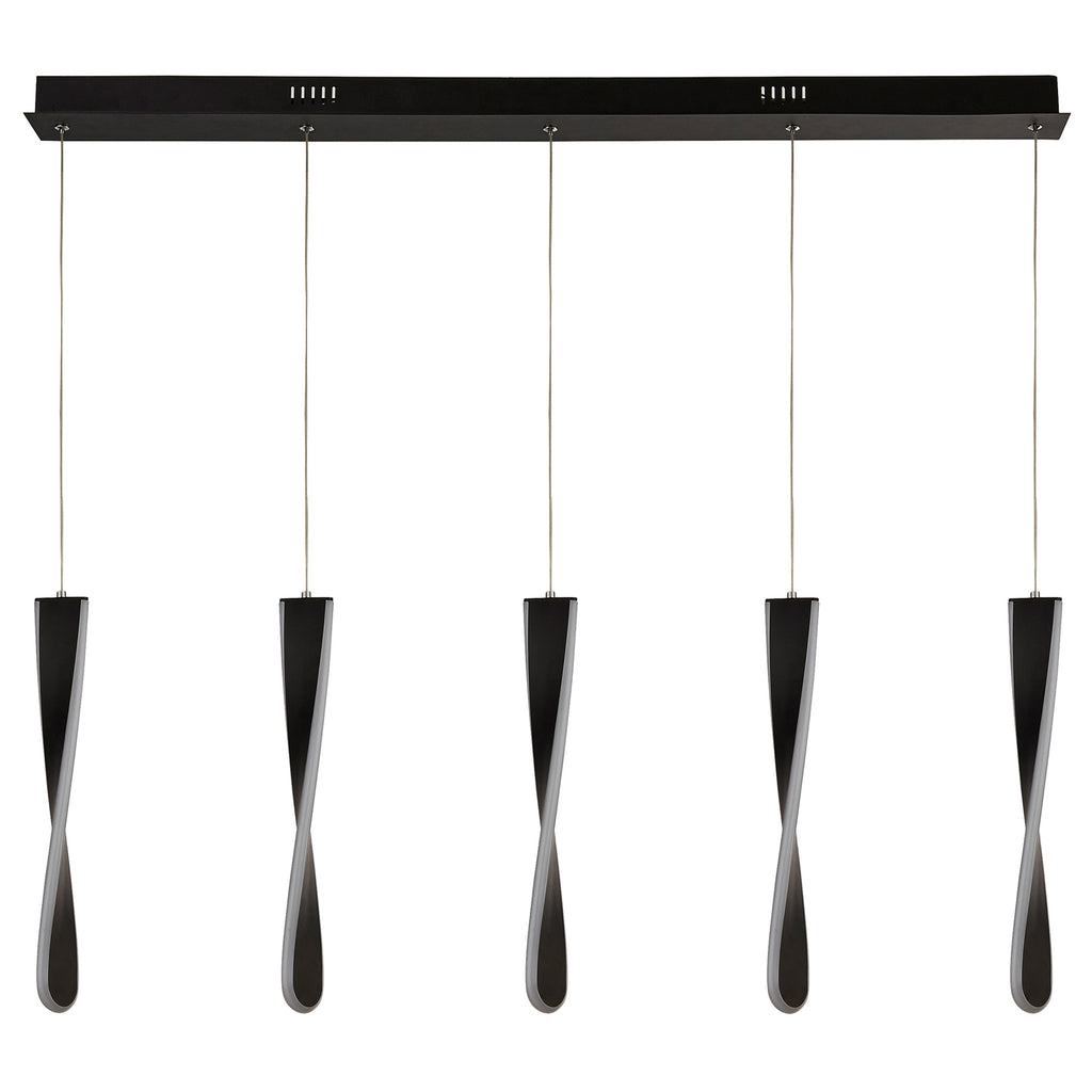 LED pendellampe Paddle 5-lys dimbar svart/hvit bakside