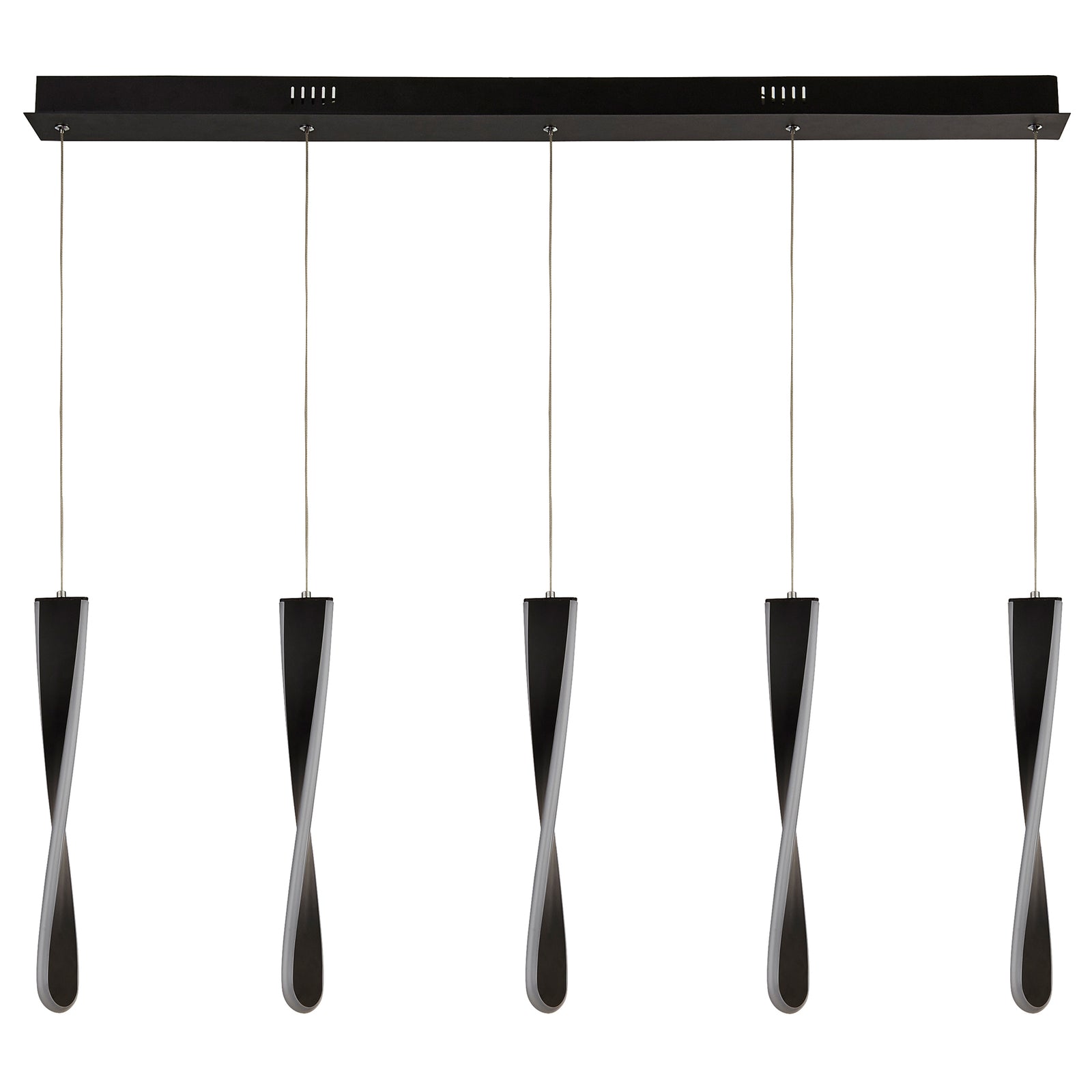 LED pendellampe Paddle 5-lys dimbar svart/hvit bakside