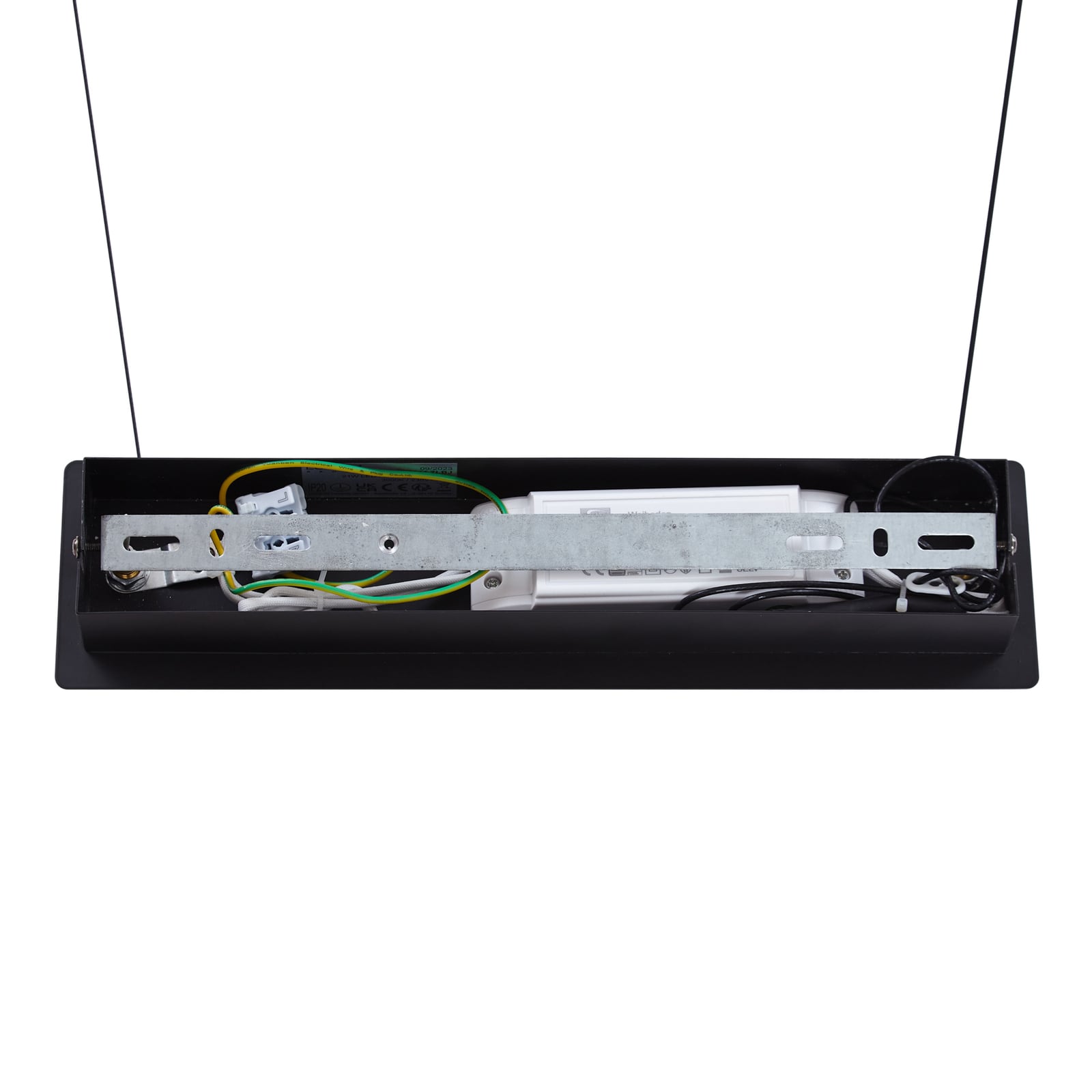 LED pendellampe Pallo 7-lys svart/gull glass dimbar 100 cm sideprofil