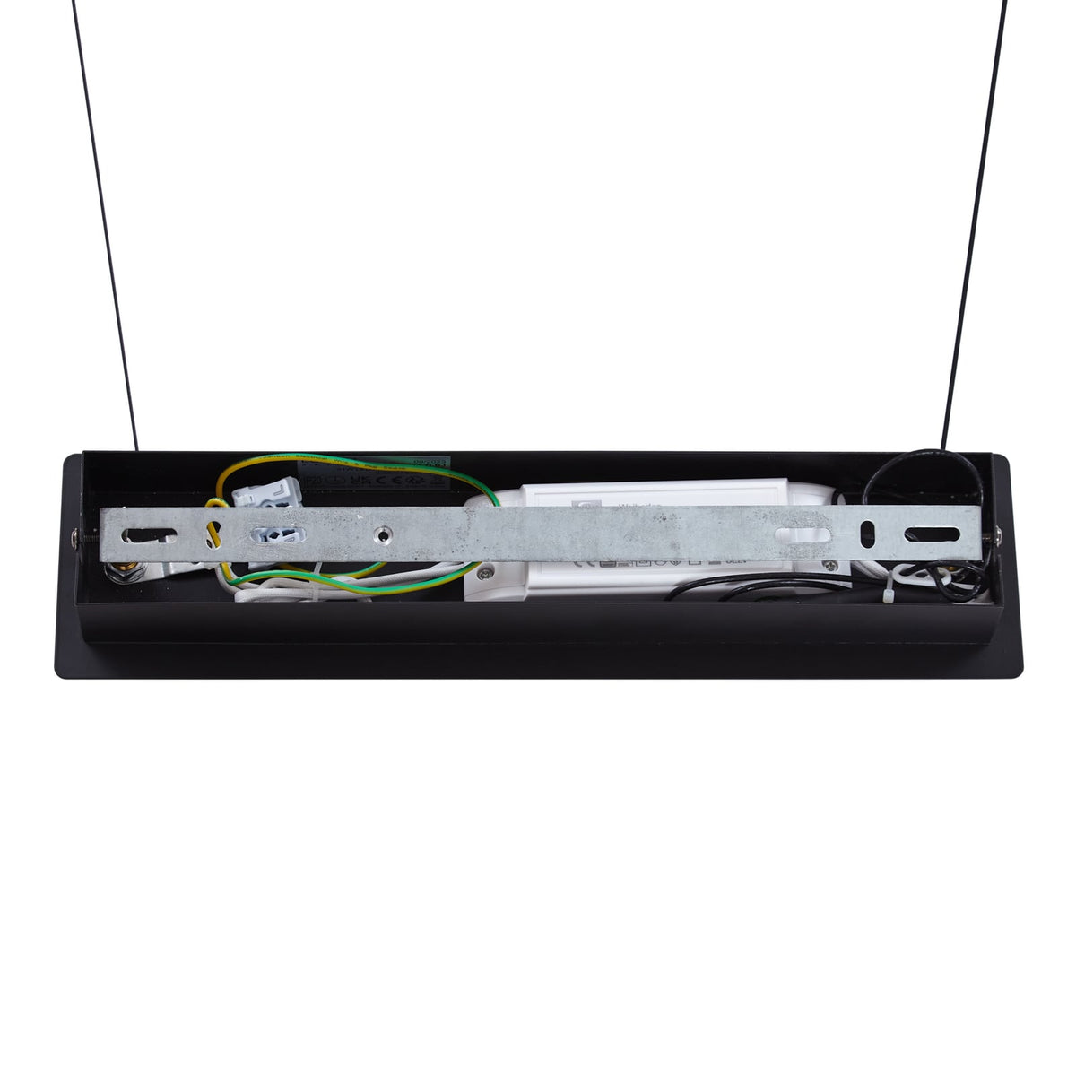 LED pendellampe Pallo 7-lys svart/gull glass dimbar 100 cm sideprofil