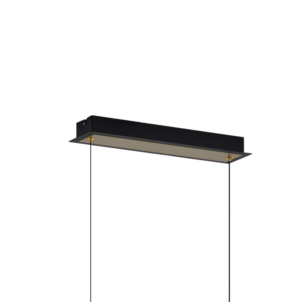 LED pendellampe Pallo 7-lys svart/gull glass dimbar 100 cm opphengsdetalj