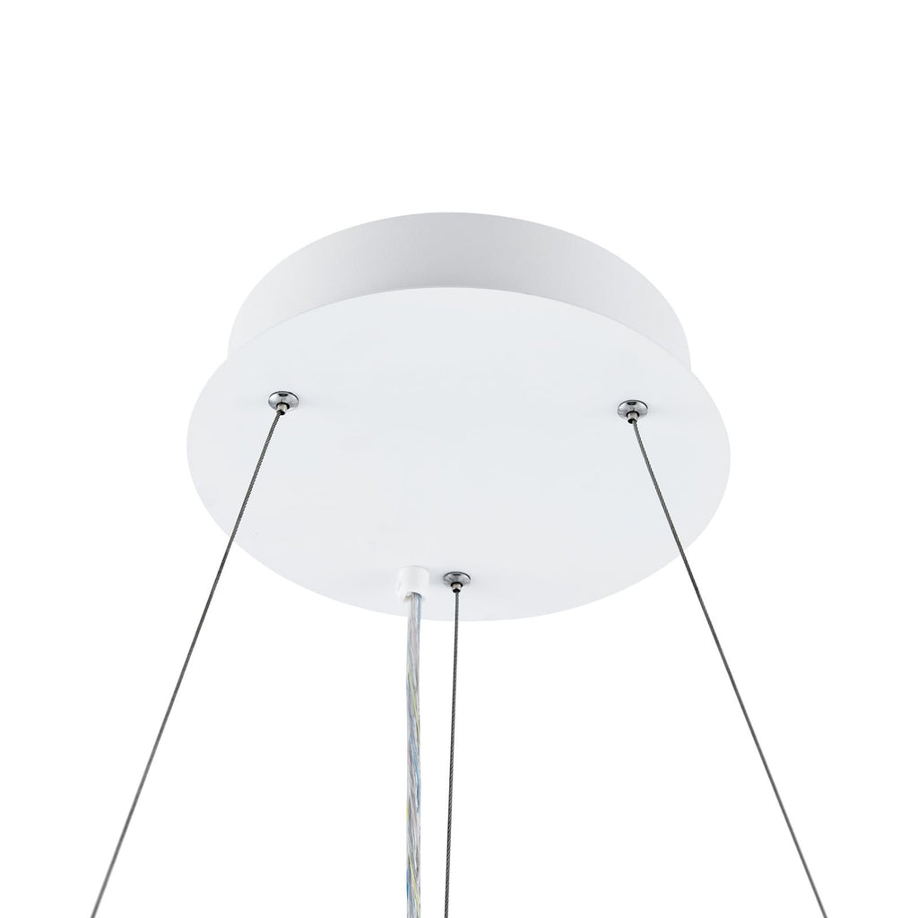LED pendellampe PANEL ring hvit Ø63 cm CCT dimbar detalj av materialer