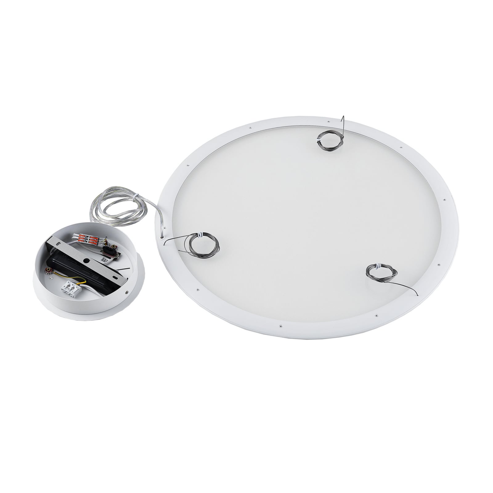 LED pendellampe PANEL ring hvit Ø63 cm CCT dimbar opphengskabler