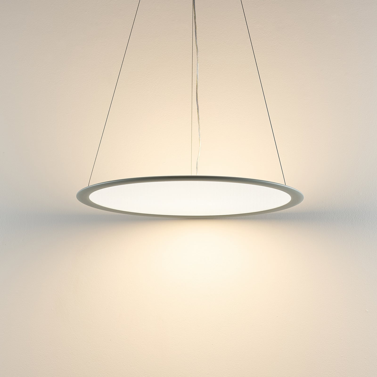 LED pendellampe PANEL rund grå forfra